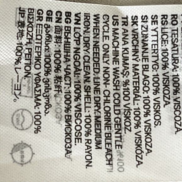 H&M Women’s Dress SZ 12 Batik White/Brown 100% Viscose Office Career Classy - Picture 7 of 10